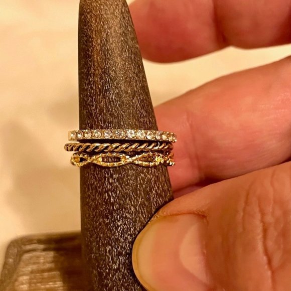 Anthropologie Jewelry - Three's Not a Crowd Stacking Ring Trio